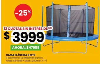 Changomas Cama elástica 3 mts oferta