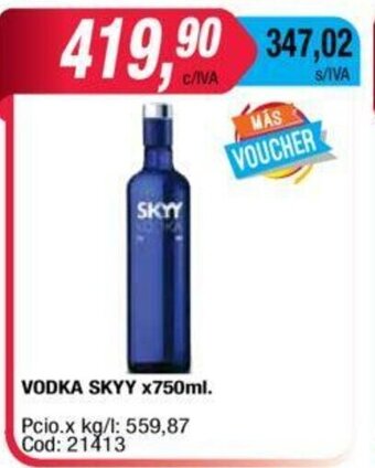 Maxiconsumo Vodka Skyy x 750ml oferta
