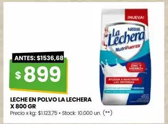 Changomas Leche en polvo la lechera x 800 gr oferta