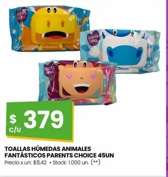Changomas Toallas húmedas animales fantásticos parents choice 45un oferta