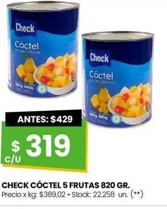 Changomas Check cóctel 5 frutas 820 gr. oferta