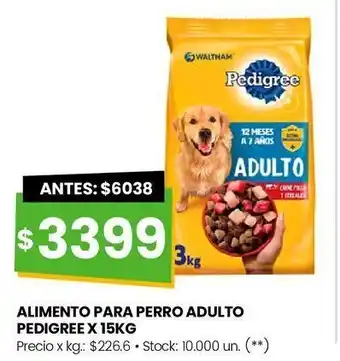 Changomas Alimento para perro adulto pedigree x 15kg oferta