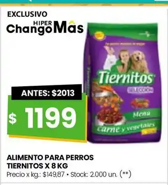 Changomas Alimento para perros tiernitos x 8 kg oferta