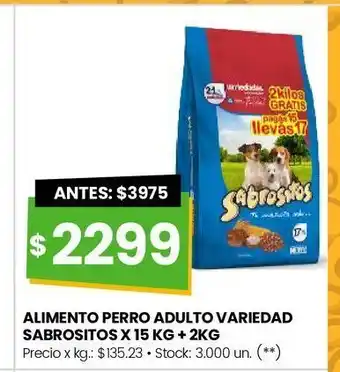 Changomas Alimento perro adulto variedad sabrositos x 15 kg + 2kg oferta