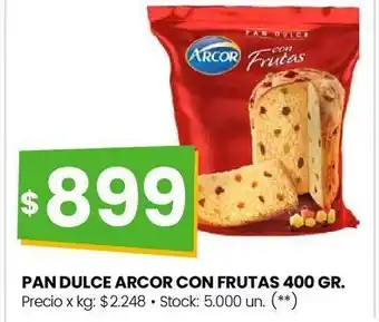 Changomas Pan dulce arcor con frutas 400 gr. oferta