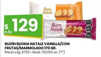 Changomas Budín buona natale vainilla/con frutas/marmolado 170 gr. oferta