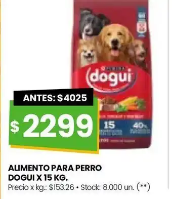 Changomas Alimento para perro dogui x 15 kg oferta