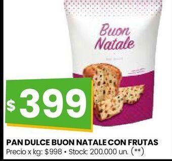 Changomas Pan dulce buon natale con frutas oferta