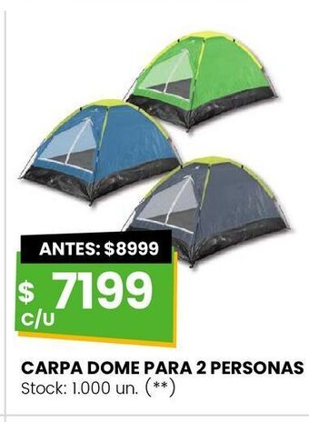 Changomas Carpa dome para 2 personas oferta