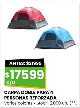 Changomas Carpa doble para 4 personas reforzada oferta