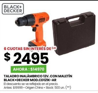 Changomas Taladro inalámbrico 12v. con maletín black+decker mod.cd121k-ar oferta