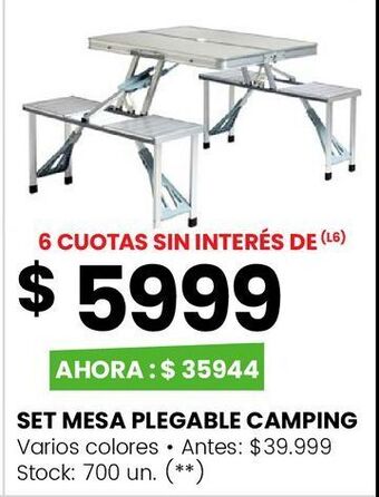 Changomas Set mesa plegable camping oferta