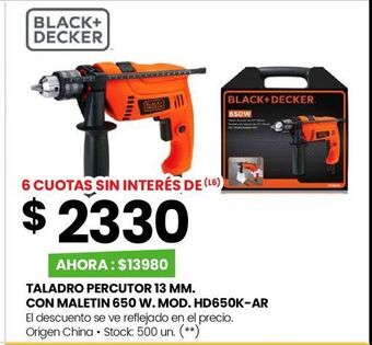 Changomas Taladro percutor 13 mm. con maletin 650 w. mod. hd650k-ar oferta