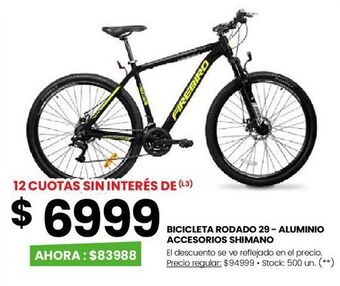 Changomas Bicicleta rodado 29 - aluminio accesorios shimano oferta