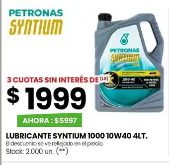 Changomas Lubricante syntium 1000 10w40 4lt. oferta