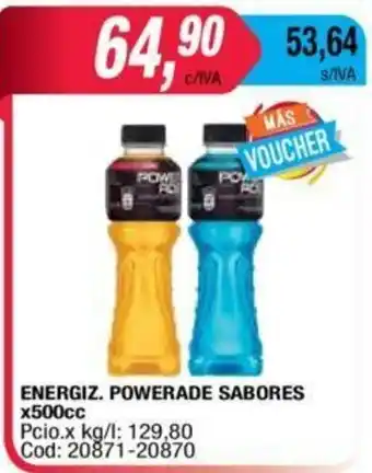 Maxiconsumo Energize Powerade Sabores x 500cc oferta