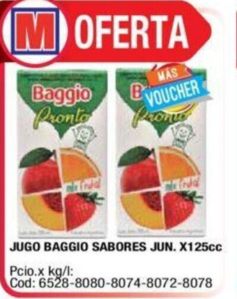 Maxiconsumo Jugo Baggio Sabores Jun x 125cc oferta
