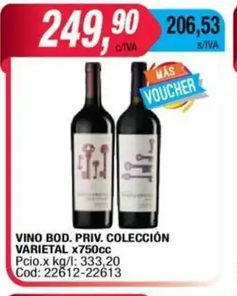 Maxiconsumo Vino Bod Priv. Colección Varietal x 750cc oferta