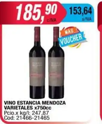 Maxiconsumo Vino Estancia Mendoza Varietales x 750cc oferta