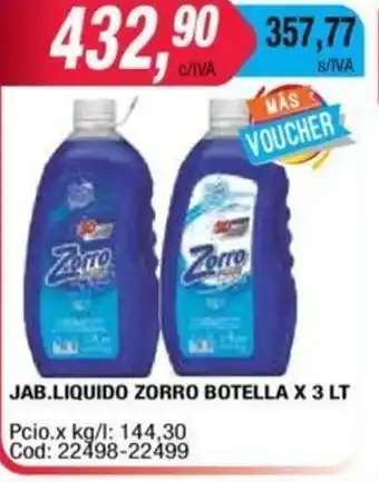 Maxiconsumo Zorro Jab Liquido Botella x 3 lt oferta