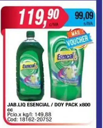 Maxiconsumo Esencial Jab.Liq/ Doy Pack x 800ml oferta