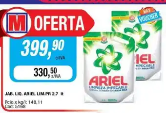 Maxiconsumo Ariel Jab liq Lim.PR 2.7lt oferta