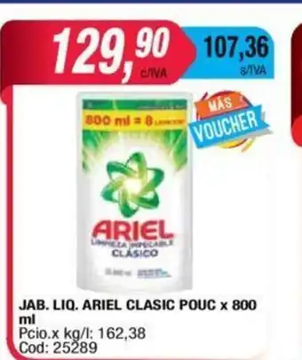Maxiconsumo Ariel Jab.Liq Clasic Pouc x 800ml oferta