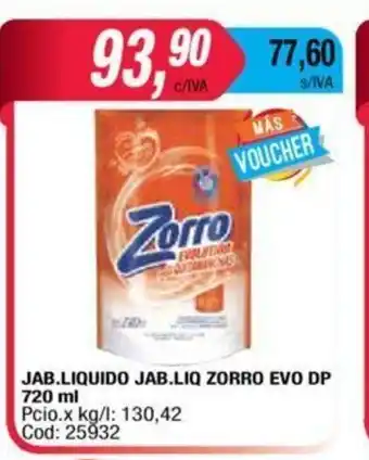 Maxiconsumo Zorro Jab Loquido Evo DP 720ml oferta