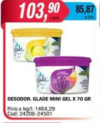 Maxiconsumo Glade Desodor mini Gel x 70gr oferta