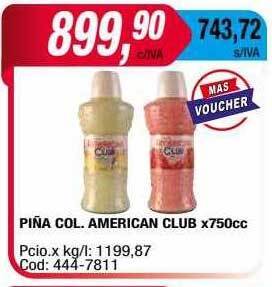 Maxiconsumo Piña col american club oferta