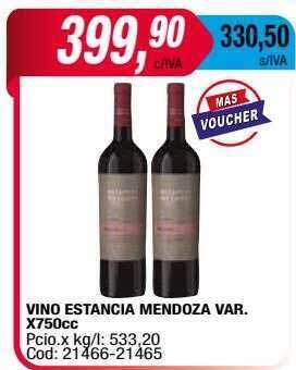 Maxiconsumo Vino estancia mendoza var oferta