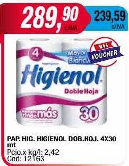 Maxiconsumo Pap hig higienol dob hoj oferta