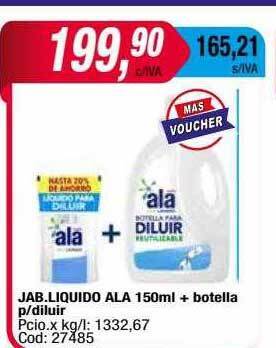 Maxiconsumo Jab liquido ala + botella p diluir oferta