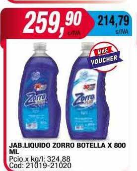 Maxiconsumo Jab liquido zorro botella oferta