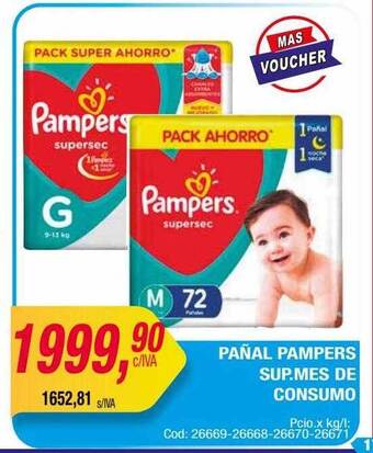 Maxiconsumo Pañal pampers sup mes de consumo oferta