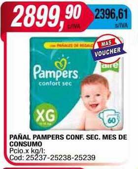 Maxiconsumo Pañal pampers conf sec mes de consumo oferta