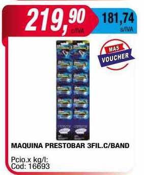 Maxiconsumo Maquina prestobar 3fil c band oferta