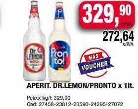 Maxiconsumo Aperit dr lemon pronto oferta