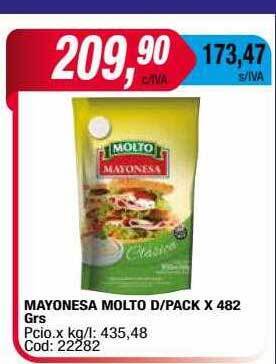 Maxiconsumo Mayonesa molto d pack oferta
