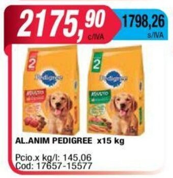 Maxiconsumo Pedigree Al.Anim x 15kg oferta