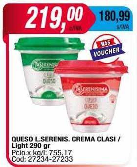Maxiconsumo Queso l serenis crema clasi light oferta