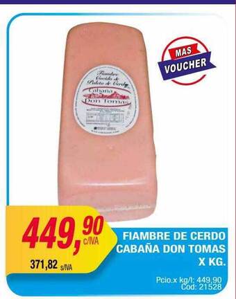 Maxiconsumo Fiambre de cerdo cabaña don tomas oferta