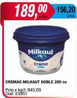 Maxiconsumo Cremas milkaut doble oferta