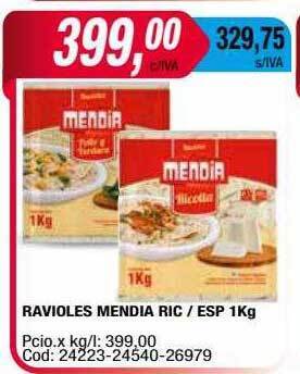 Maxiconsumo Ravioles mendia ric esp oferta