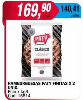 Maxiconsumo Hamburguesas paty finitas oferta