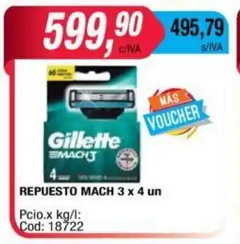 Maxiconsumo Repuesto Mach 3 x 4 un oferta