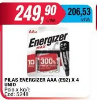 Maxiconsumo Energizer Pilas AAA (E92) x 4 Unid oferta