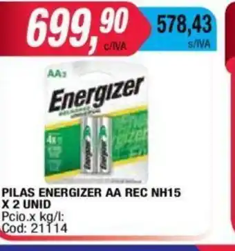 Maxiconsumo Energizer Pilas AA Rec NH15 x 2 Unid oferta