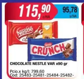 Maxiconsumo Nestle Chocolate Var x90 gr oferta