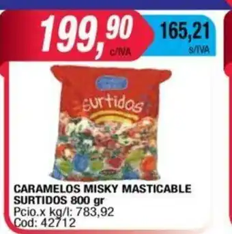 Maxiconsumo Surtidos Caramelos Misky Masticable 800 gr oferta